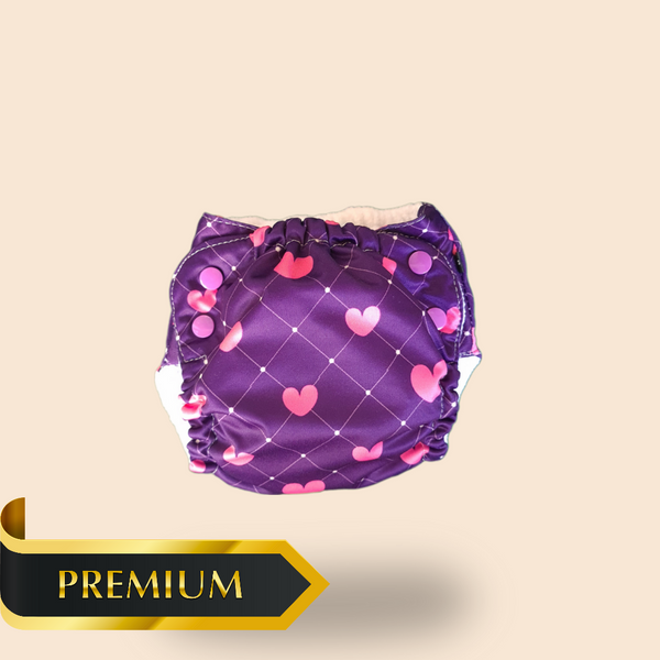 Easy Diapers Premium - Purple Hearts