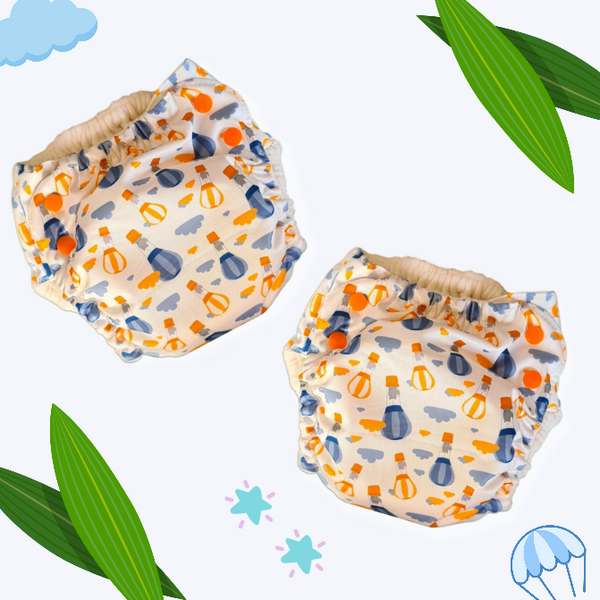 Easy Diapers Classic - Parachute Hippo (Pack of 2)