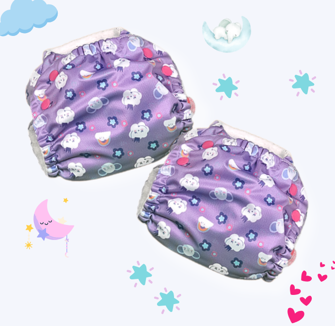Easy Diapers Classic - Purple Dreams (Pack of 2)