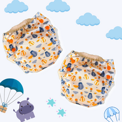 Easy Diapers Classic - Parachute Hippo (Pack of 2)