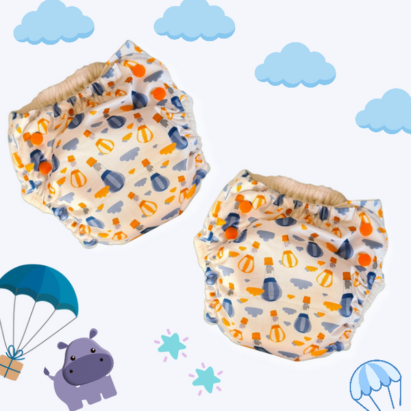 Easy Diapers Classic - Parachute Hippo (Pack of 2)
